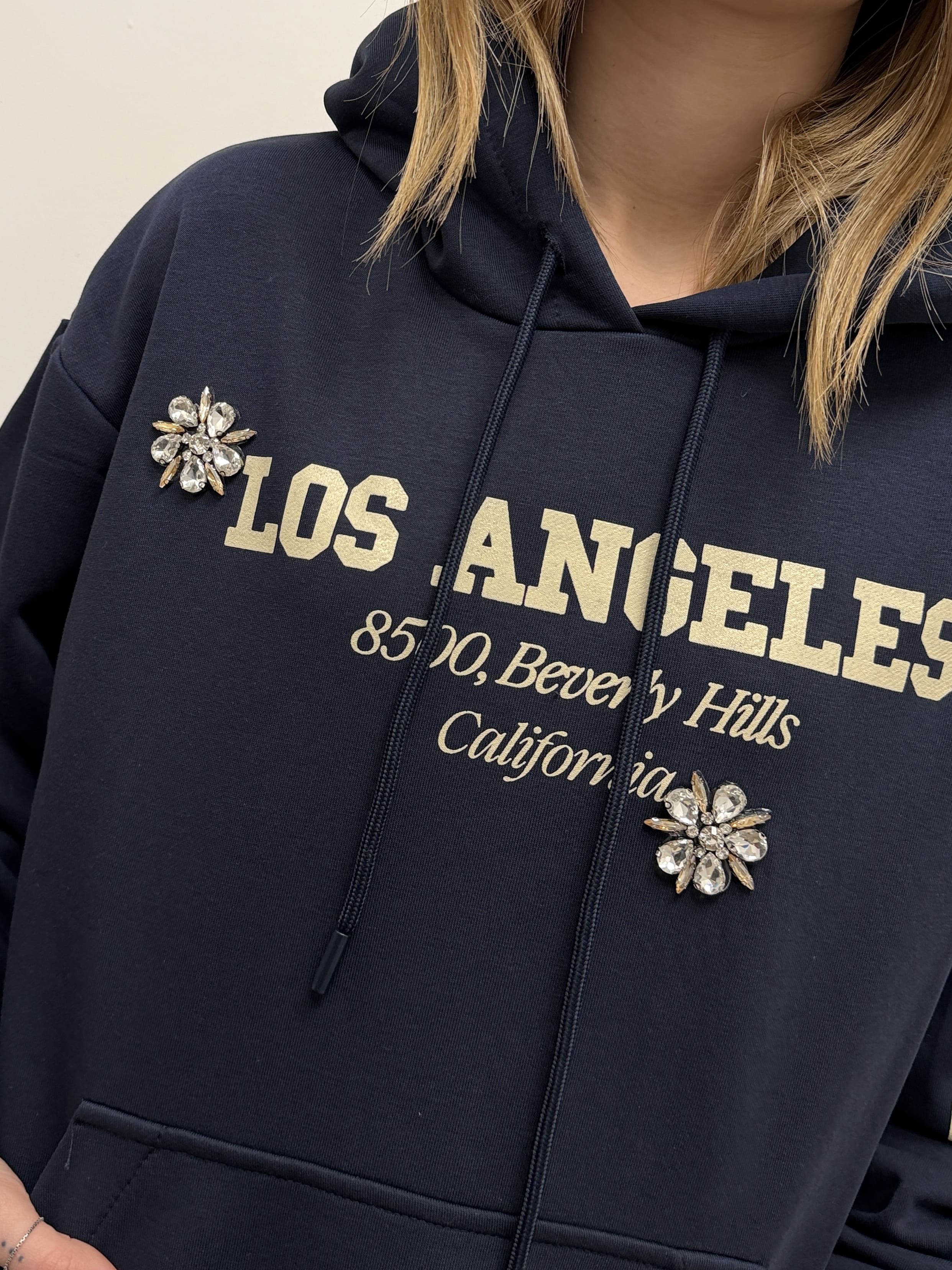 Felpa over "Los Angeles" con cappuccio Susy Mix