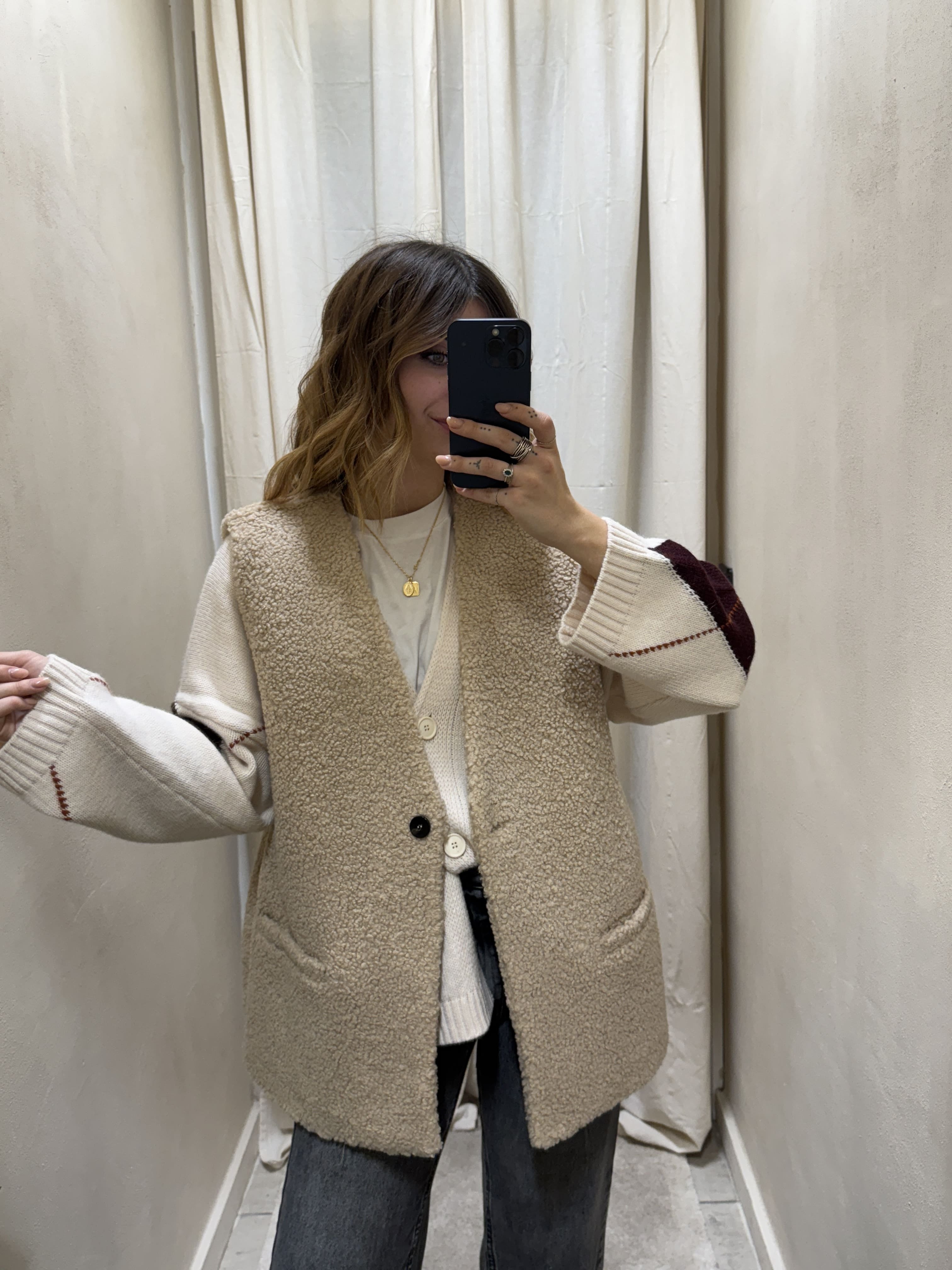 Gilet strutturato in sherpa Tensione In
