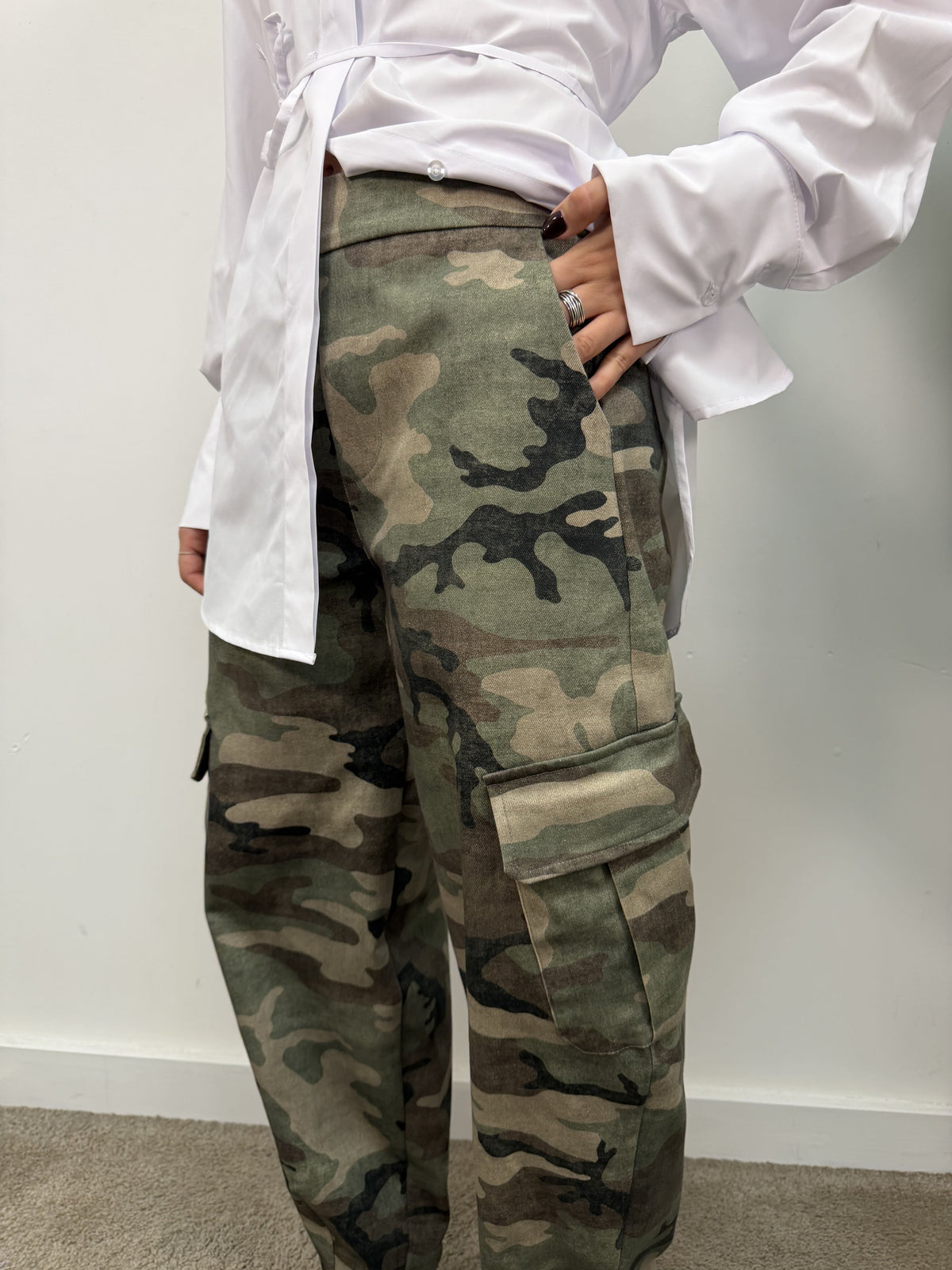 Pantalone cargo balloon camouflage Tensione In