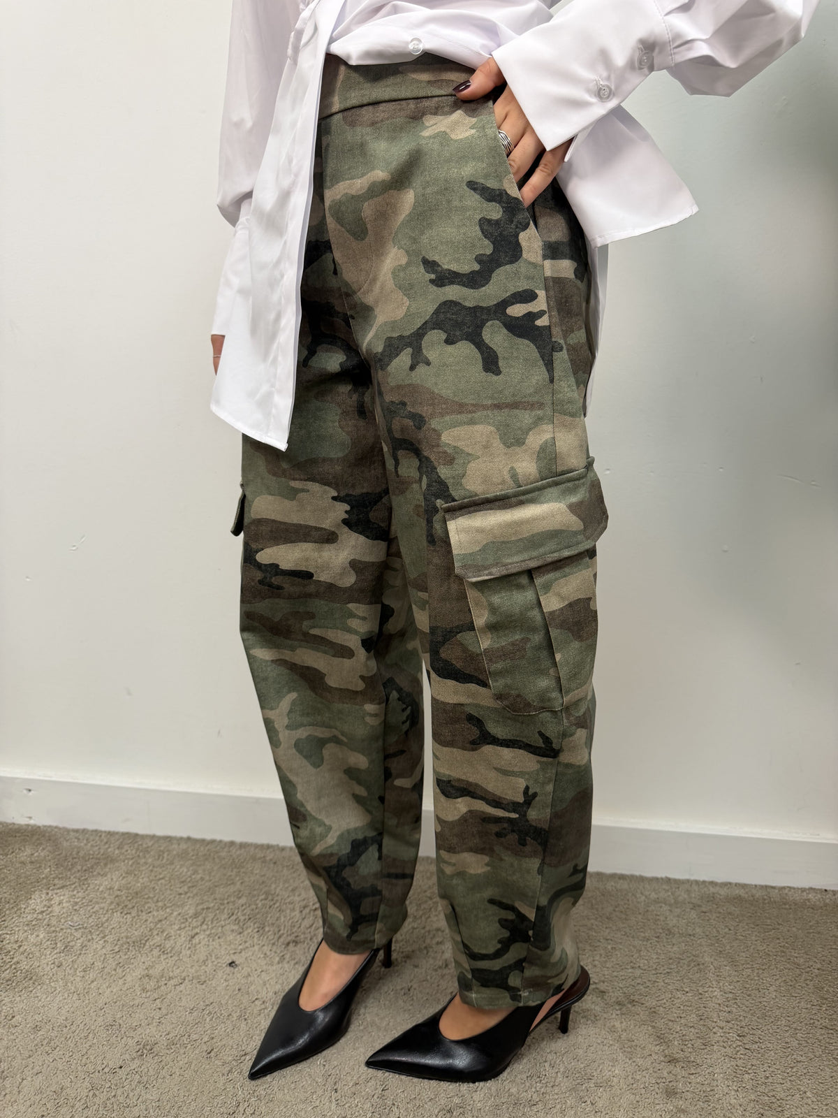 Pantalone cargo balloon camouflage Tensione In