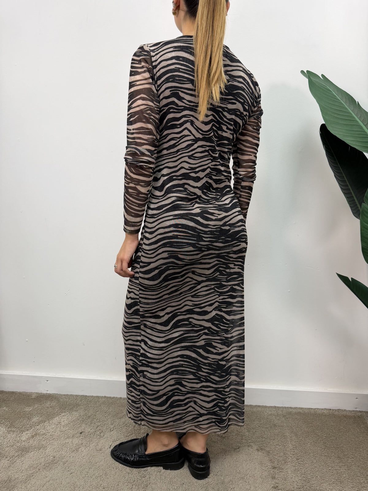 Abito tubino lungo stampa animalier MyD