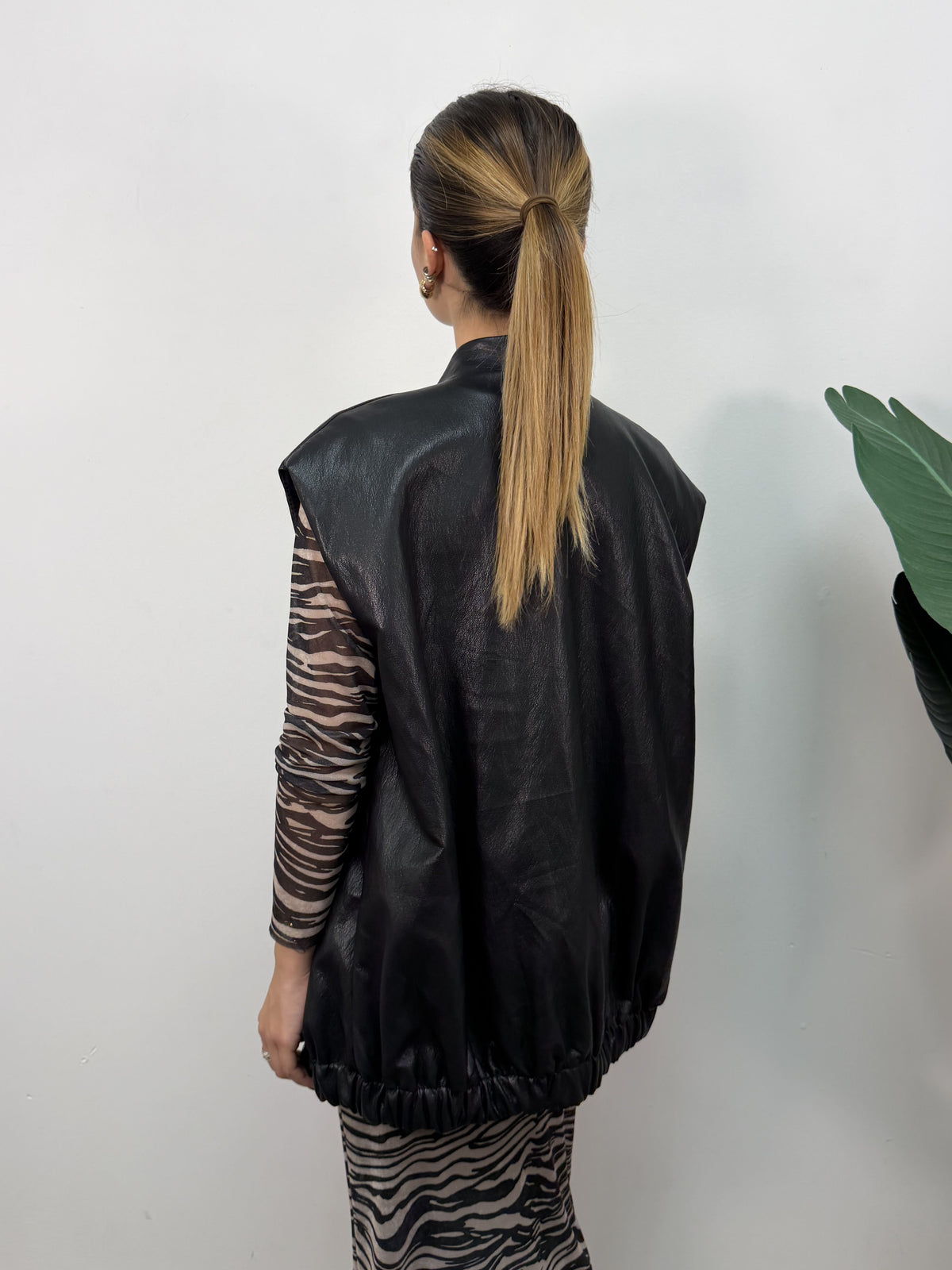 Gilet velour over in ecopelle MyD