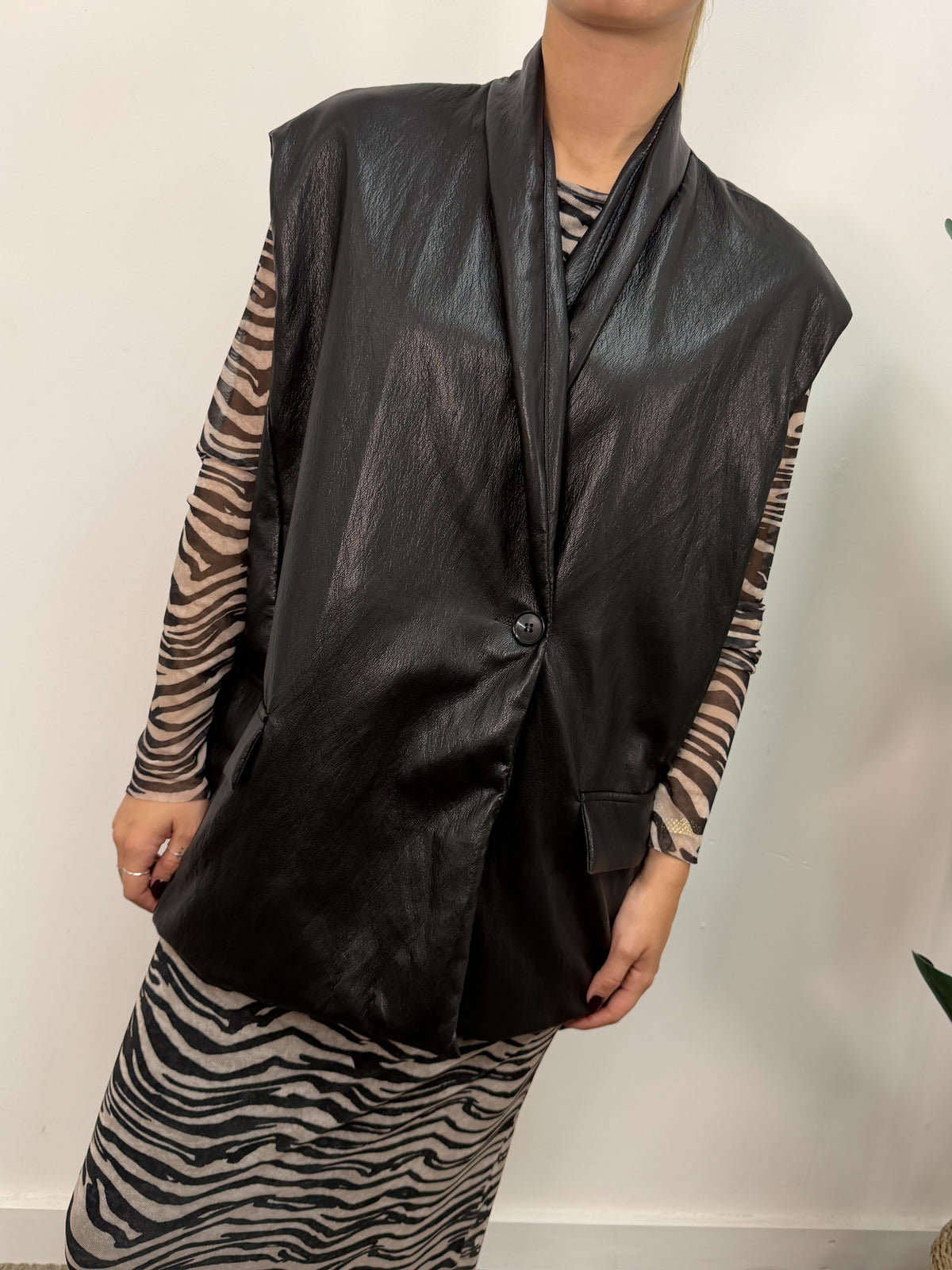 Gilet velour over in ecopelle MyD