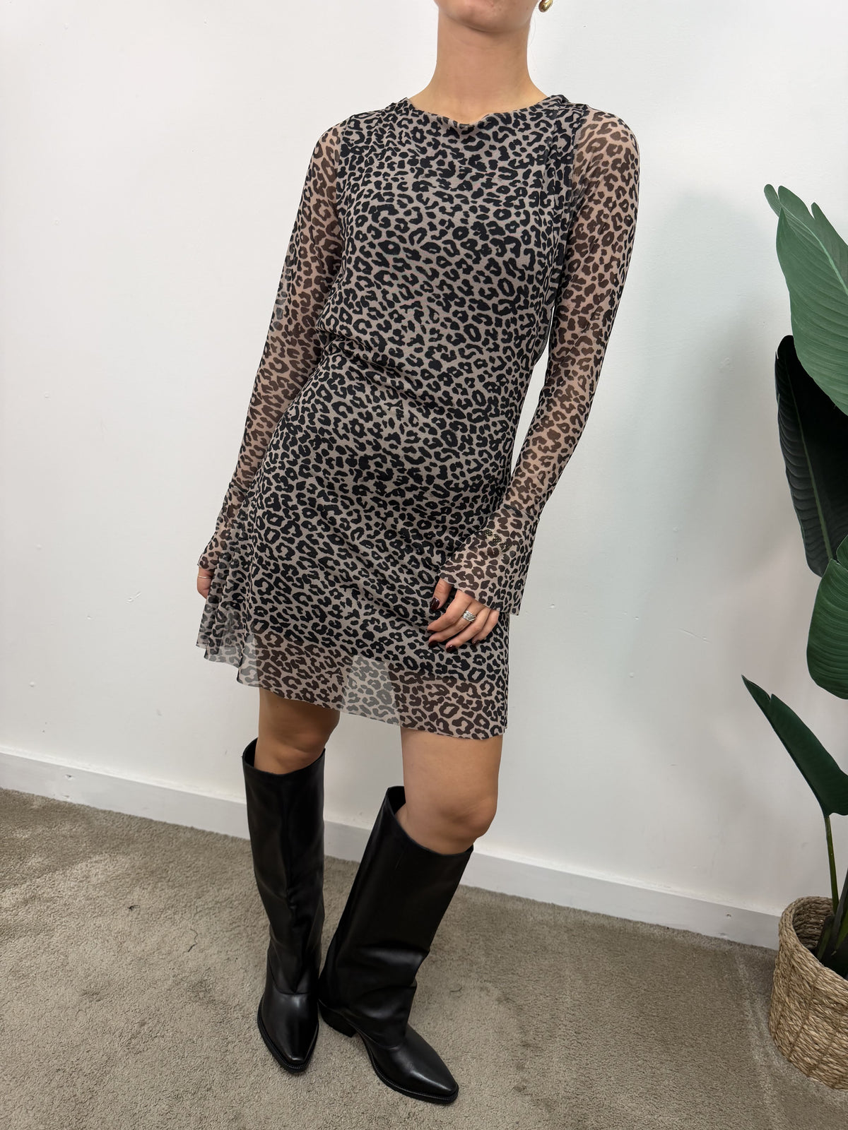 Abito corto in tulle stampa animalier MyD
