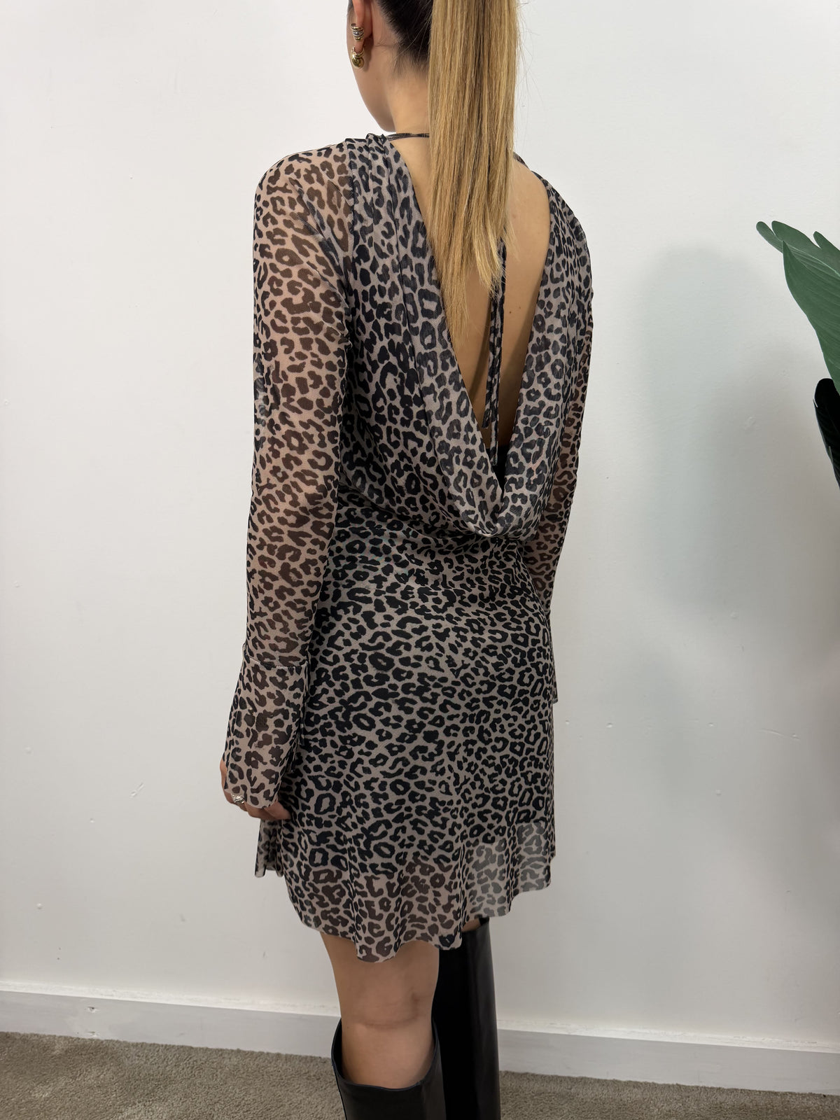 Abito corto in tulle stampa animalier MyD