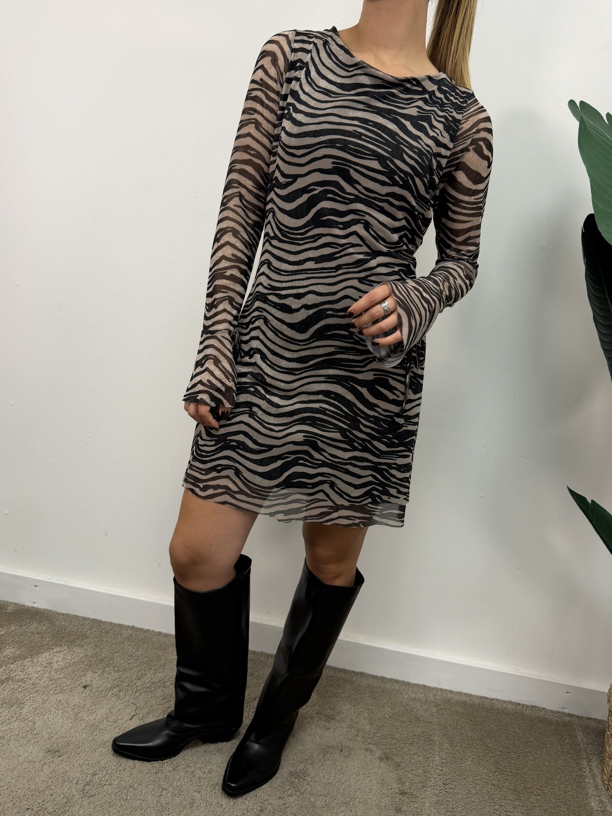 Abito corto in tulle stampa animalier MyD