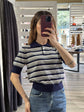 Polo crop in filo rigata Susy Mix