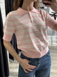 Polo crop in filo rigata Susy Mix