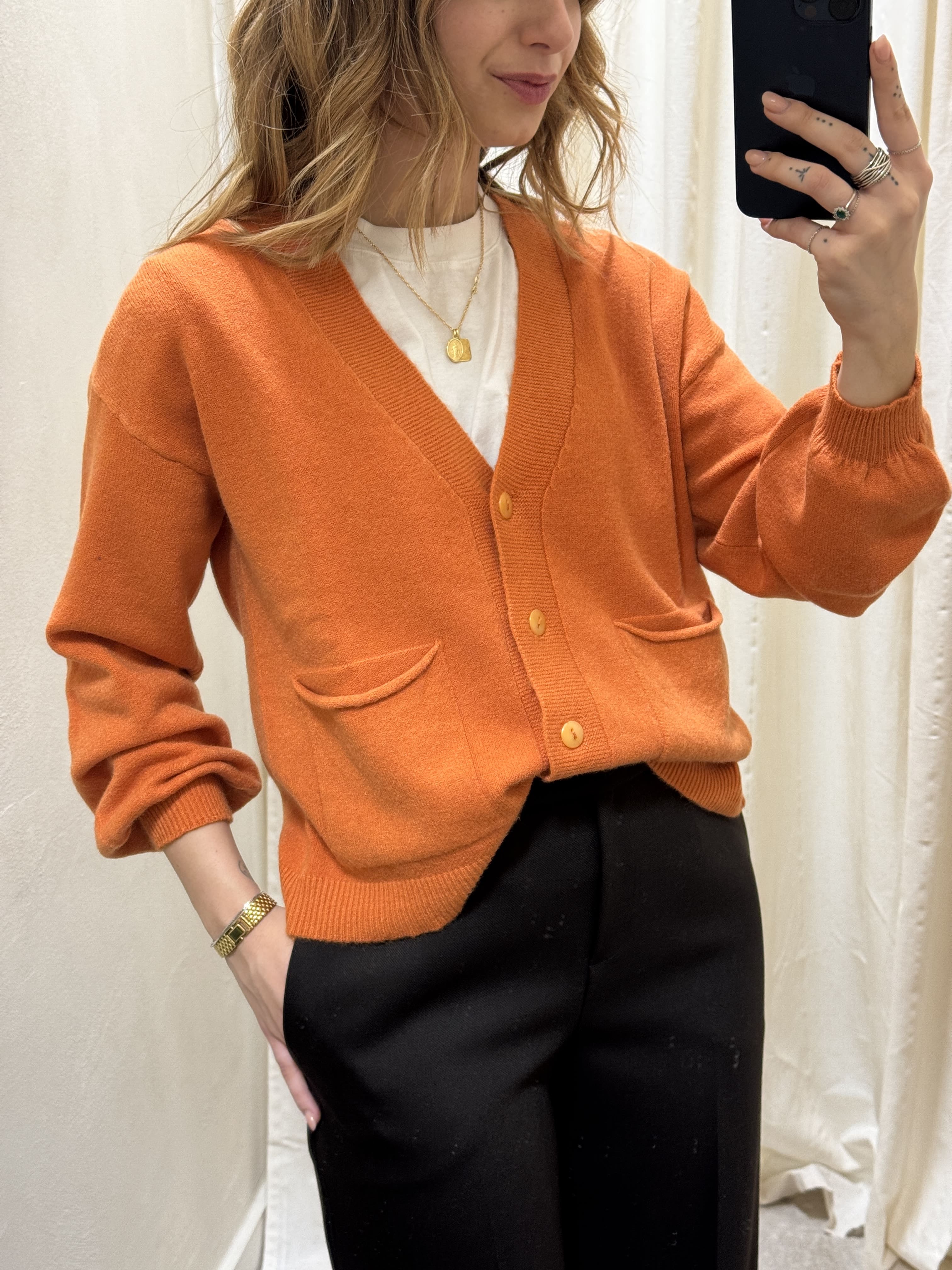 Cardigan scollo V con tasche HaveOne