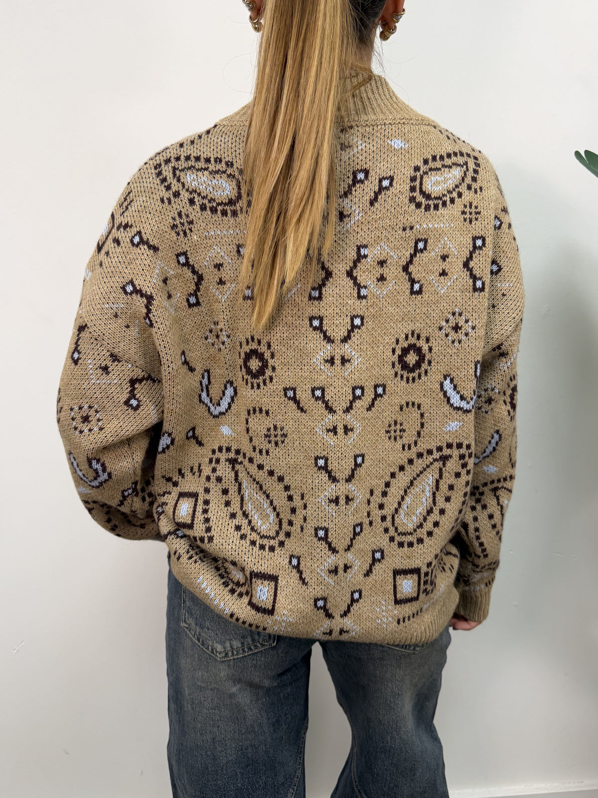 Cardigan zip stampa bandana MyD