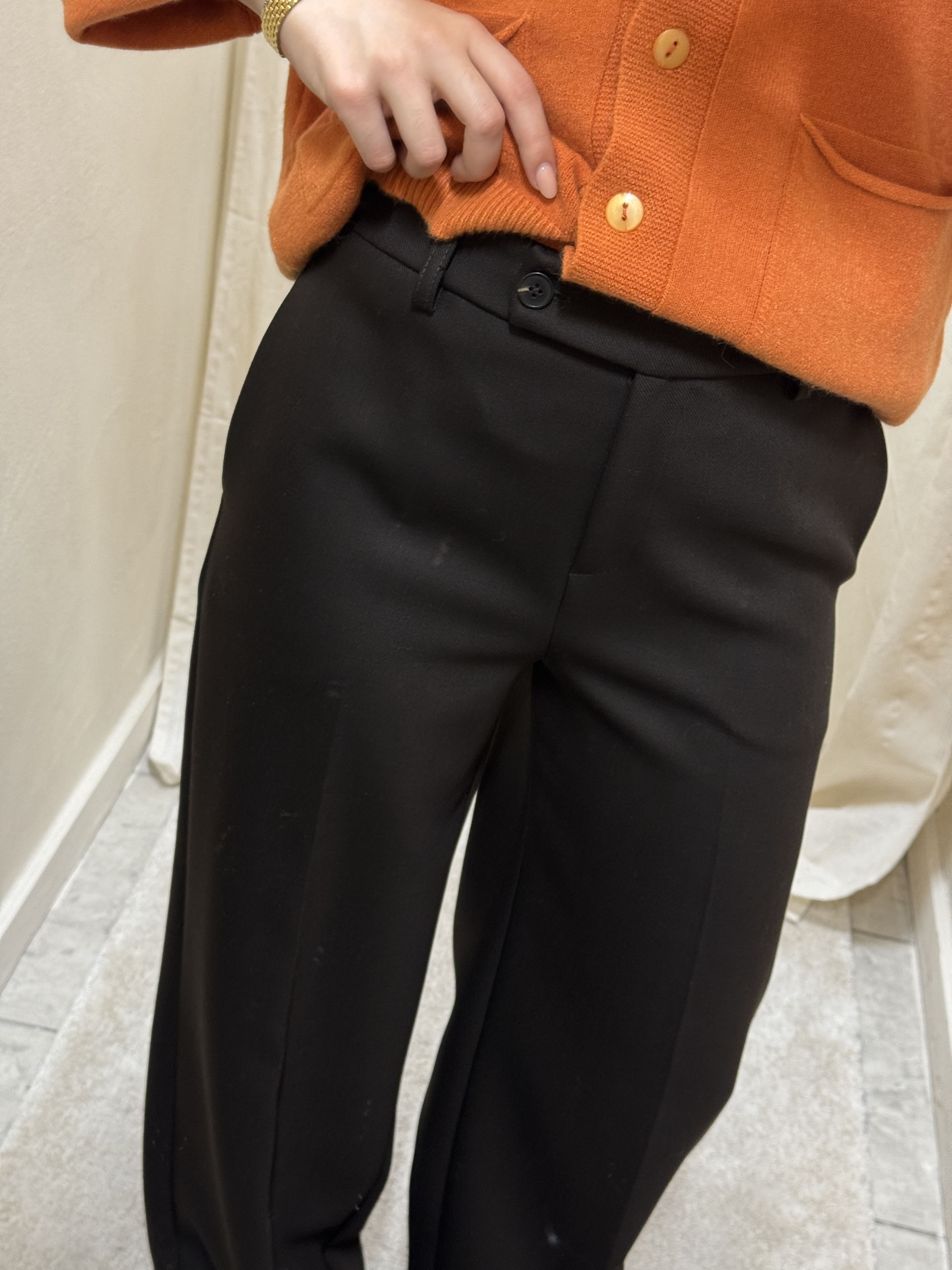 Pantalone gamba dritta misto viscosa Tensione In