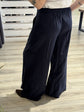 Pantalone gamba ampia con elastico in vita e coulisse Tensione In