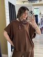 Completo blusa mezza manica + pantalone fluido MyD
