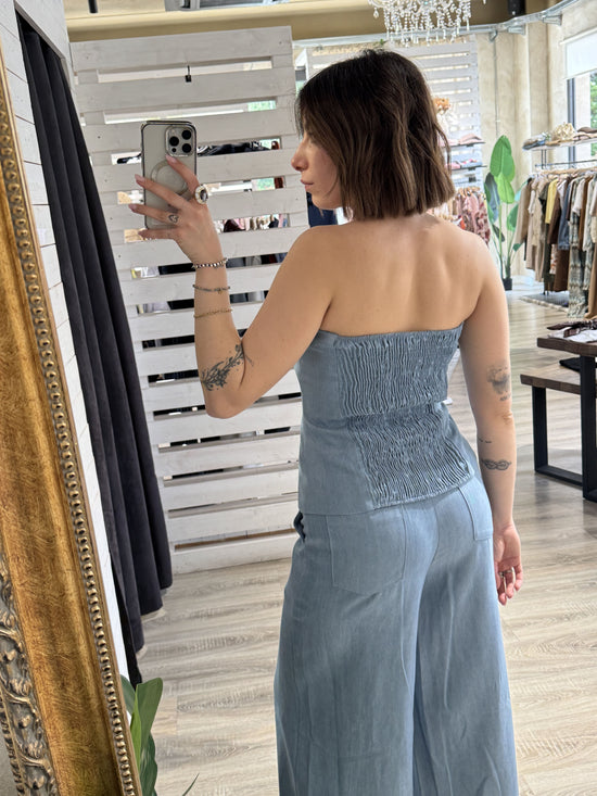 Top a fascia in chambray Tensione In