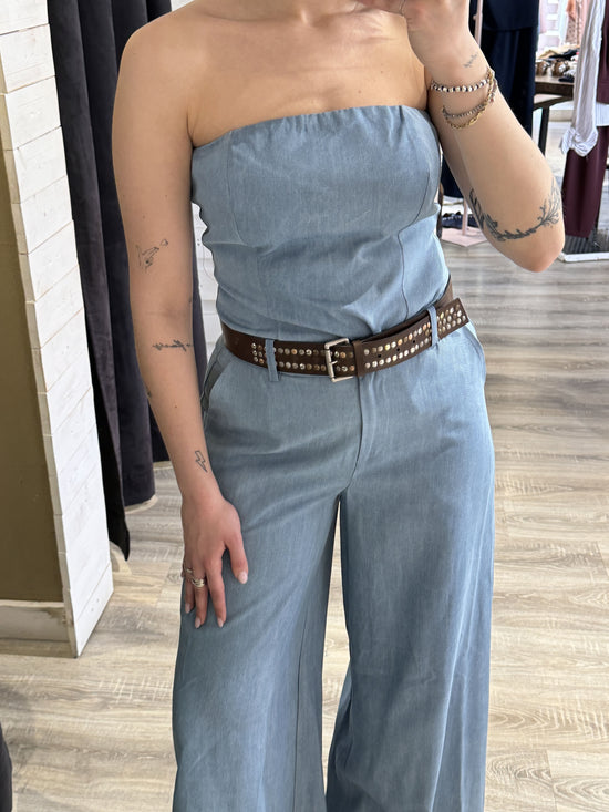 Top a fascia in chambray Tensione In