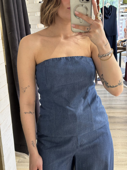 Top a fascia in chambray Tensione In