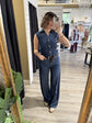 Tuta smanicata in chambray Tensione In