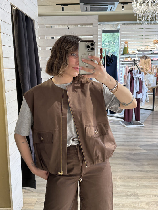 Gilet bomber con tasconi e zip Dixie
