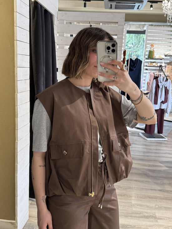 Gilet bomber con tasconi e zip Dixie