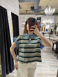 Polo rigata con bottoni gioiello Susy Mix