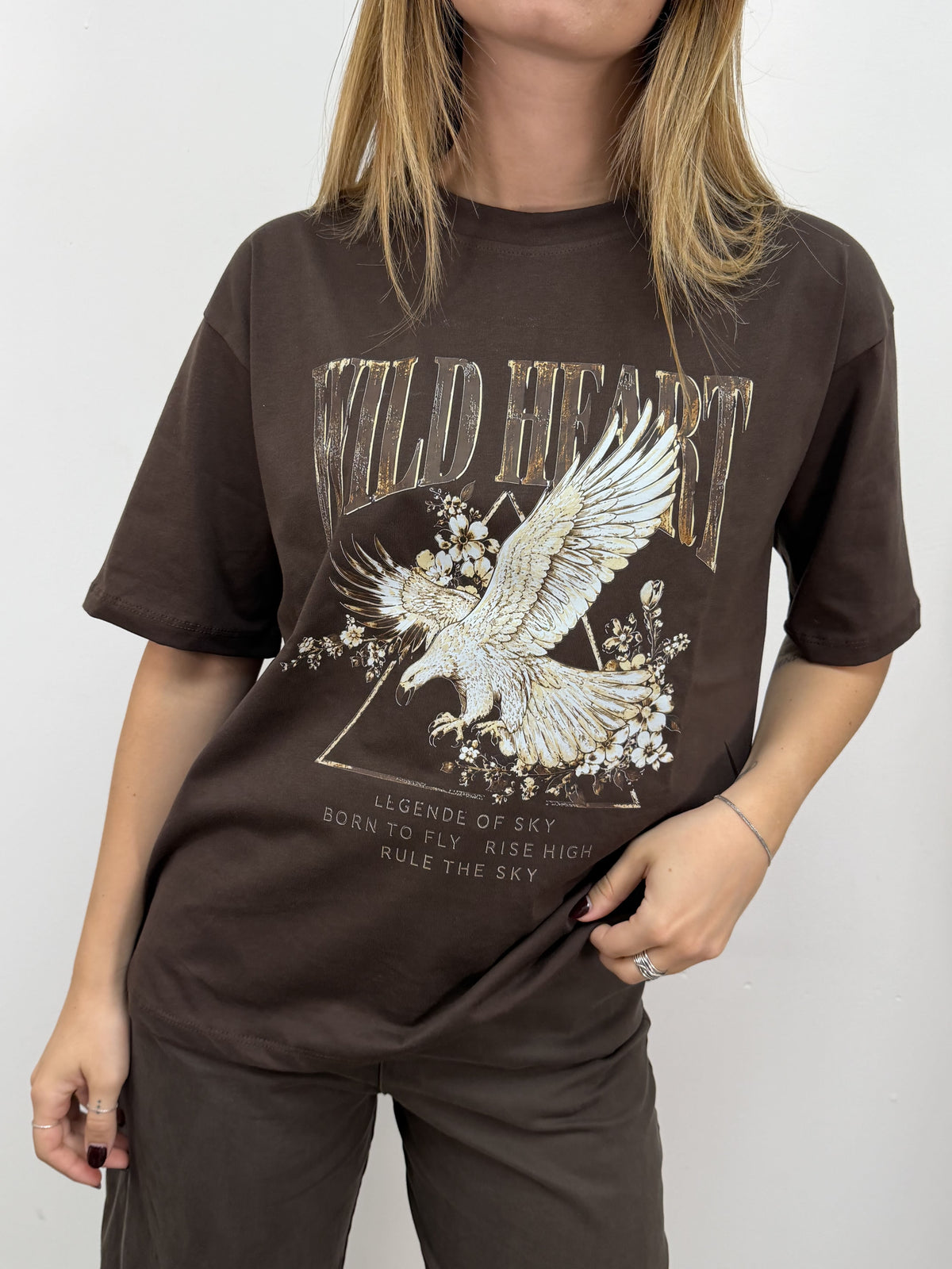 T-shirt stampa "wild heart" Susy Mix