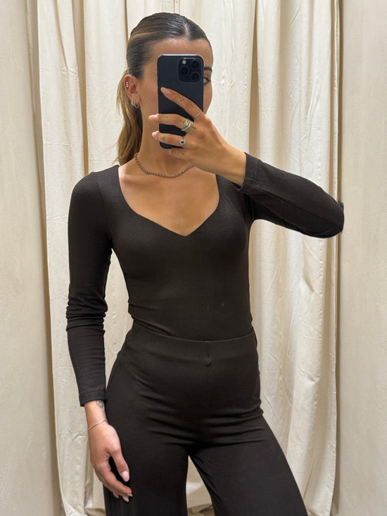 Body in maglia scollo cuore con coppe HaveOne