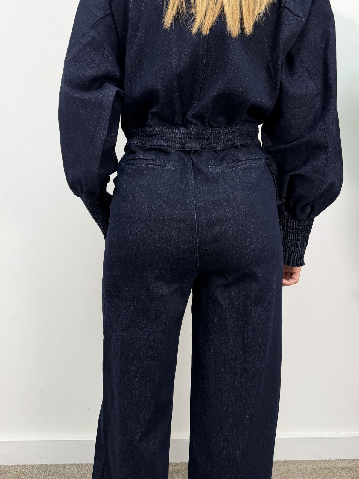 Tuta denim con passamanerie Amosa