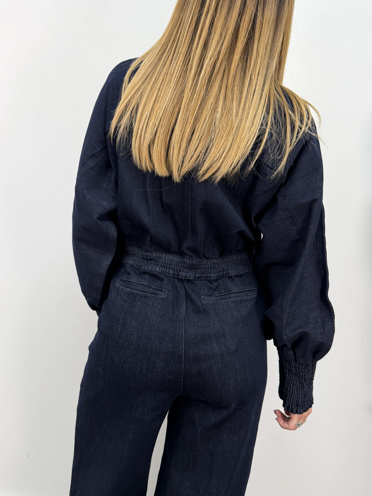 Tuta denim con passamanerie Amosa