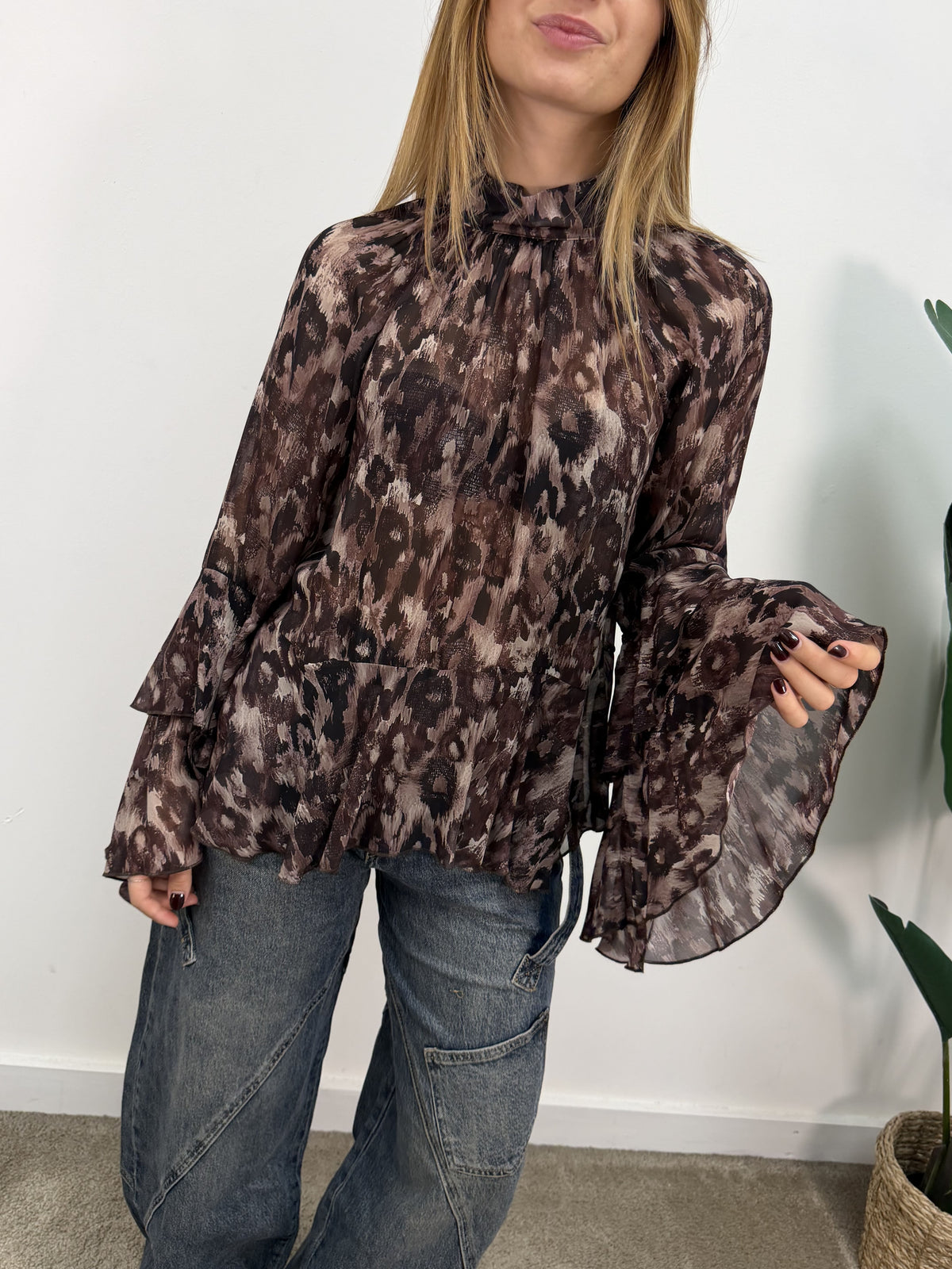 Blusa stampa camouflage MyD