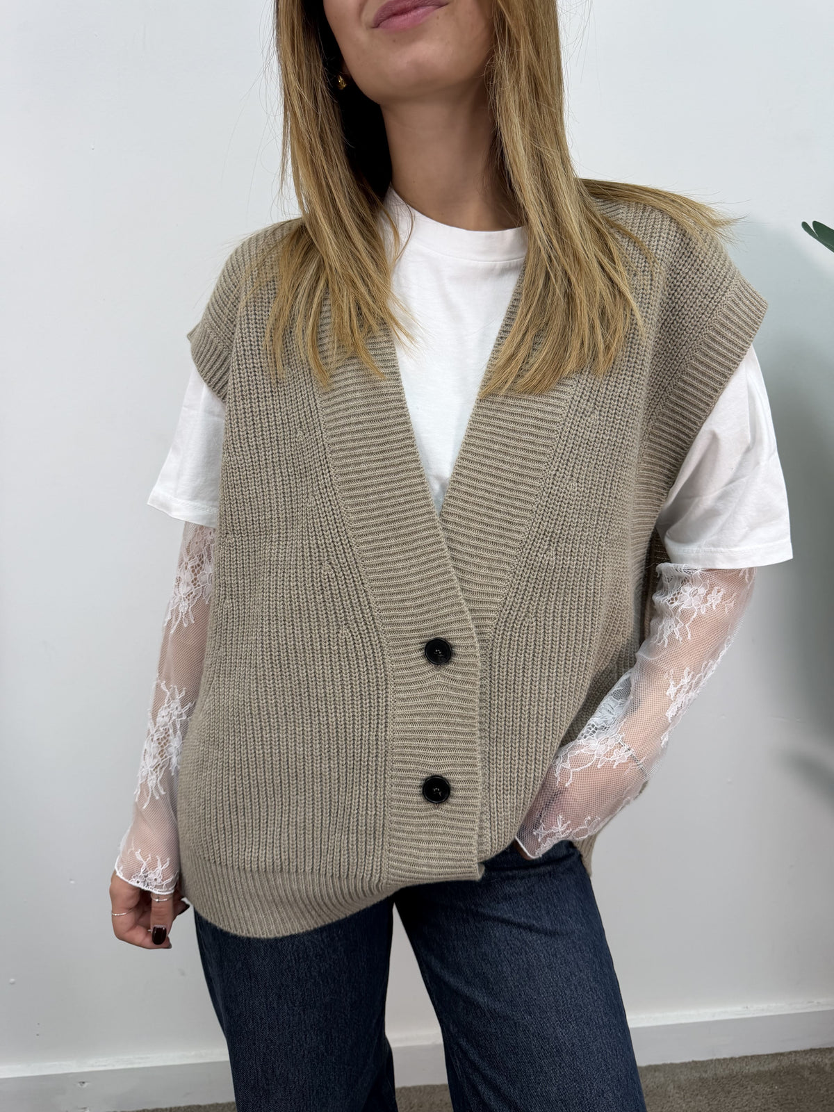 Gilet 3 bottoni over in maglia Vicolo