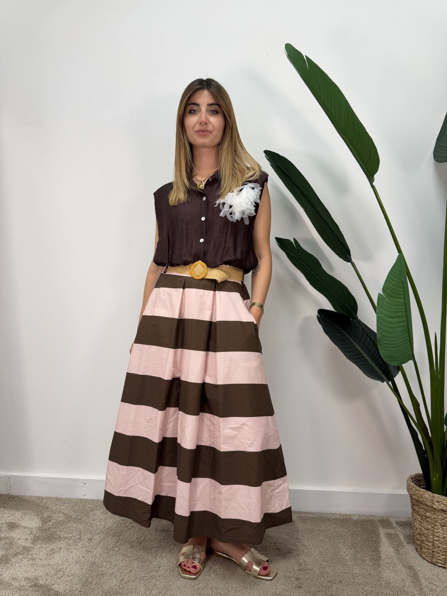 Abito combinato fantasia righe Susy Mix - GiuGiò | Shop online