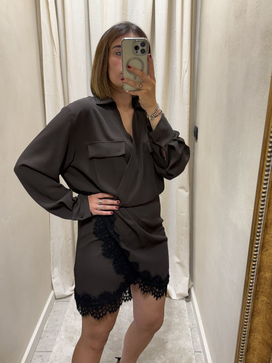 Abito corto con inserti in pizzo Tensione In - GiuGiò | Shop online
