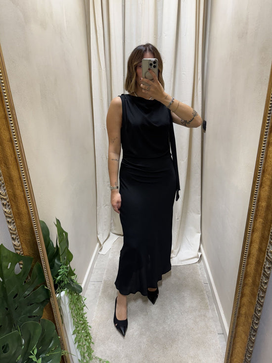 Abito lungo tubino con fusciacca a spalla Imperial - GiuGiò | Shop online
