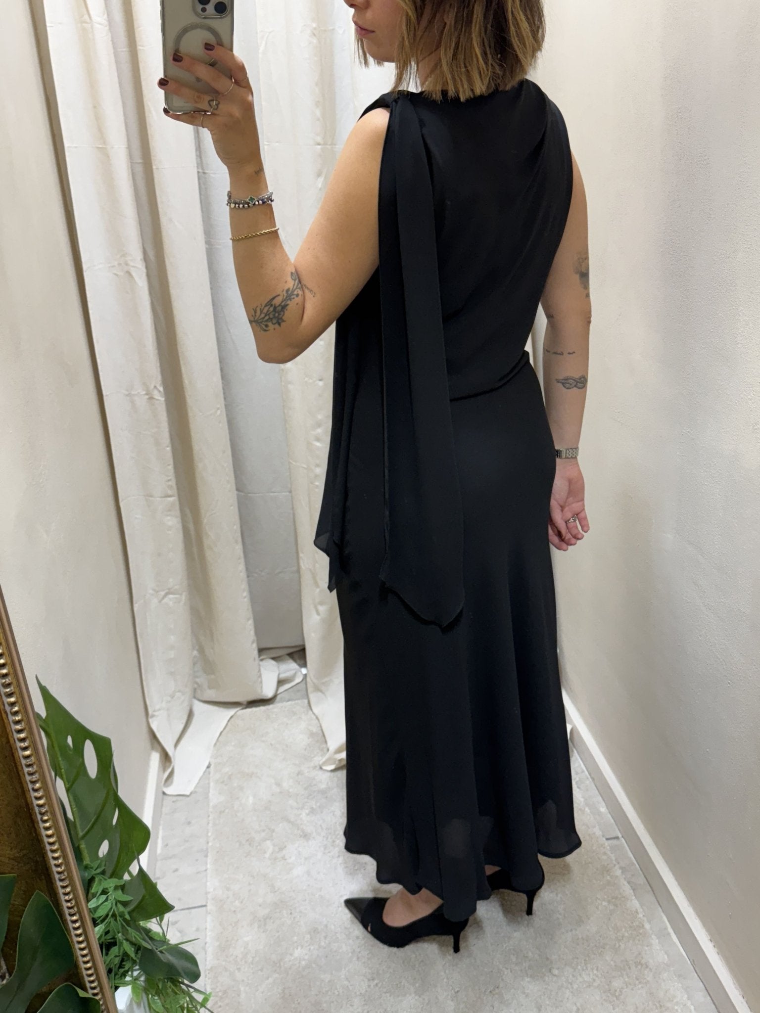 Abito lungo tubino con fusciacca a spalla Imperial - GiuGiò | Shop online