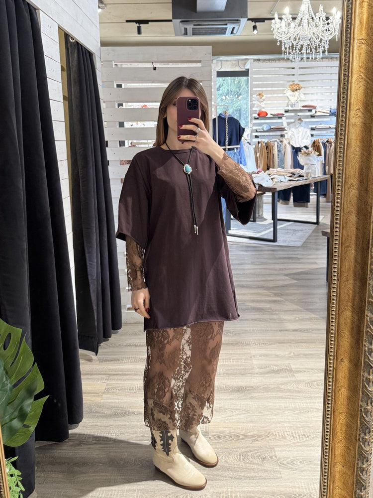 Abito maglia in pizzo con collana Susy Mix - GiuGiò | Shop online