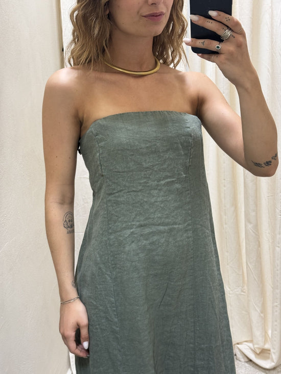 Abito midi a fascia in lino MyD - GiuGiò | Shop online