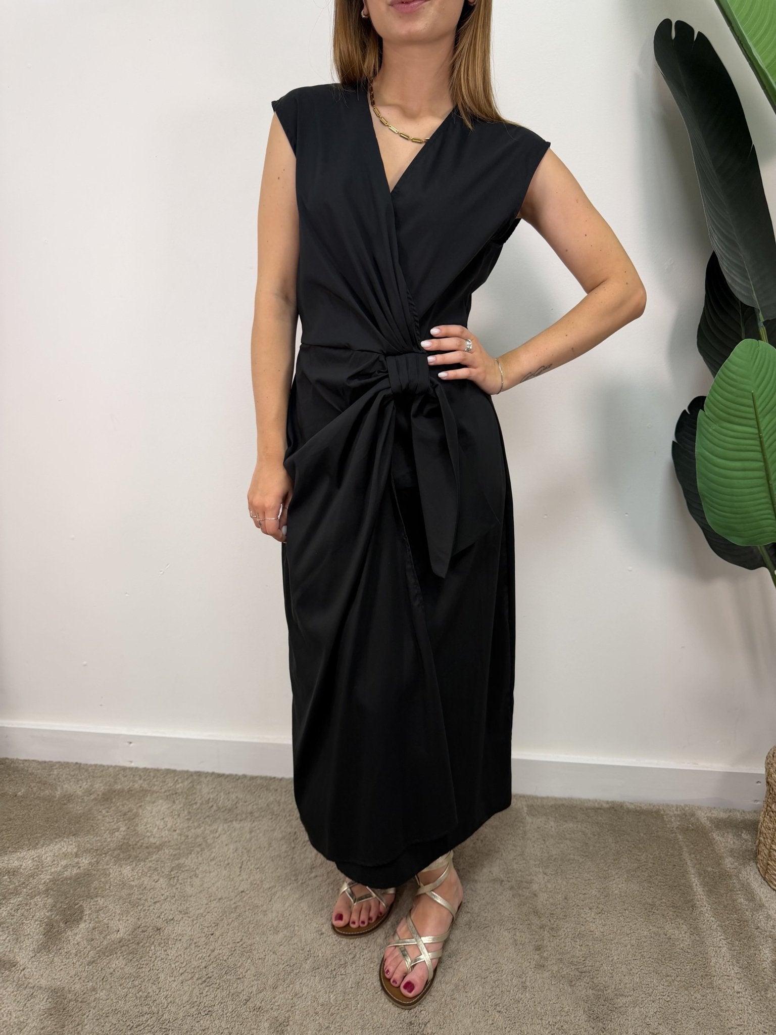 Abito midi dettaglio nodo sul fianco MyD - GiuGiò | Shop online