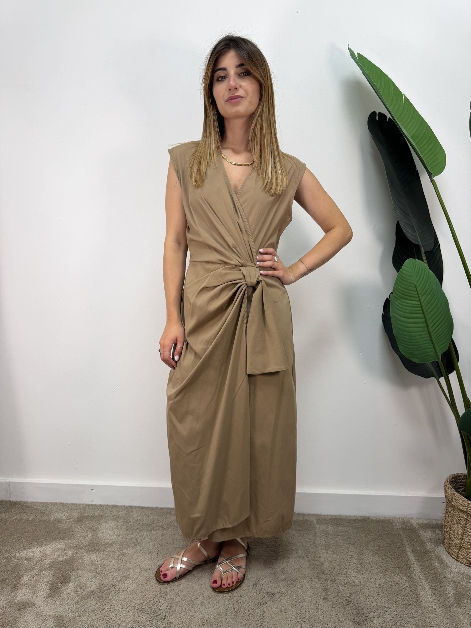 Abito midi dettaglio nodo sul fianco MyD - GiuGiò | Shop online