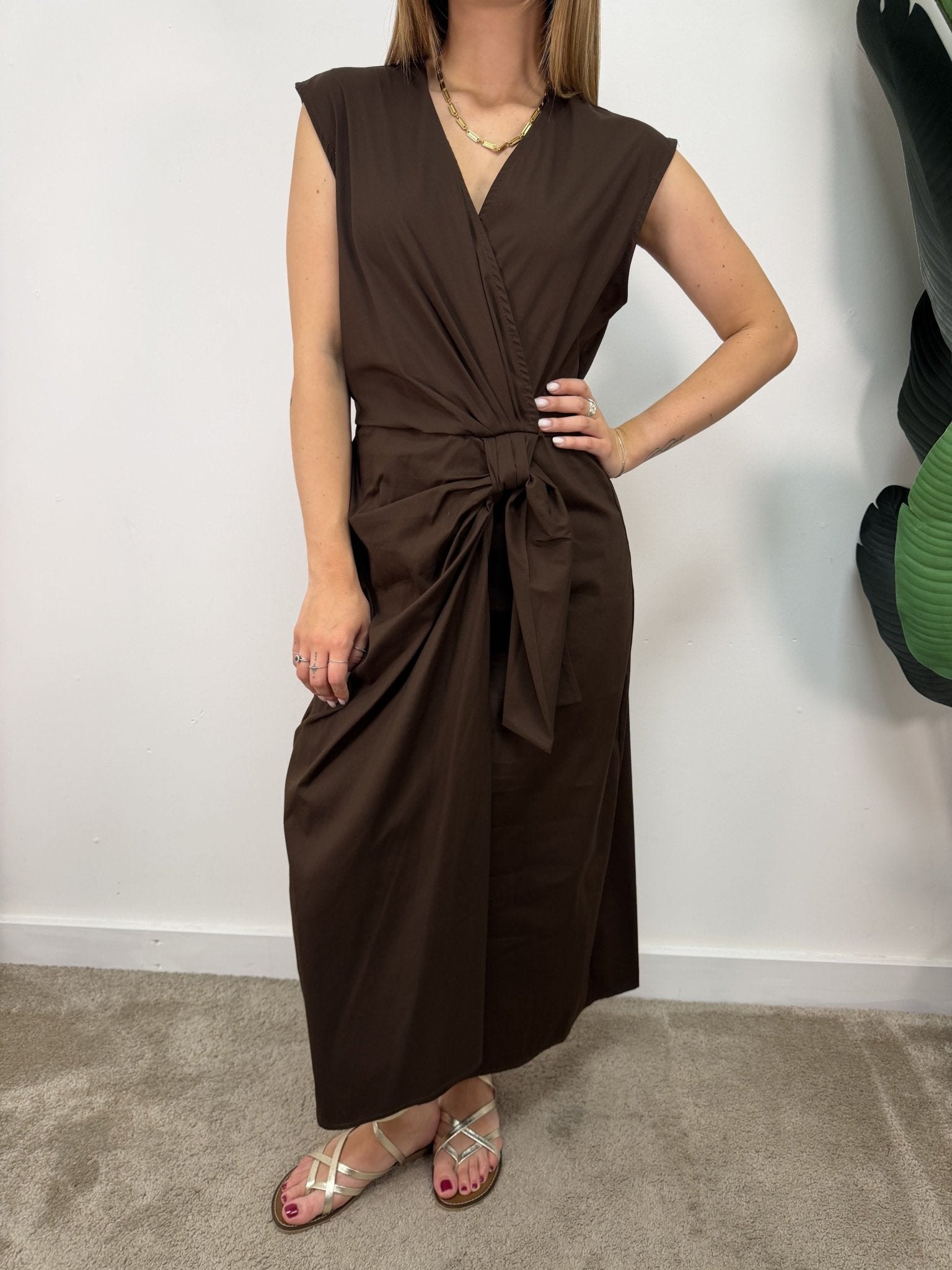 Abito midi dettaglio nodo sul fianco MyD - GiuGiò | Shop online