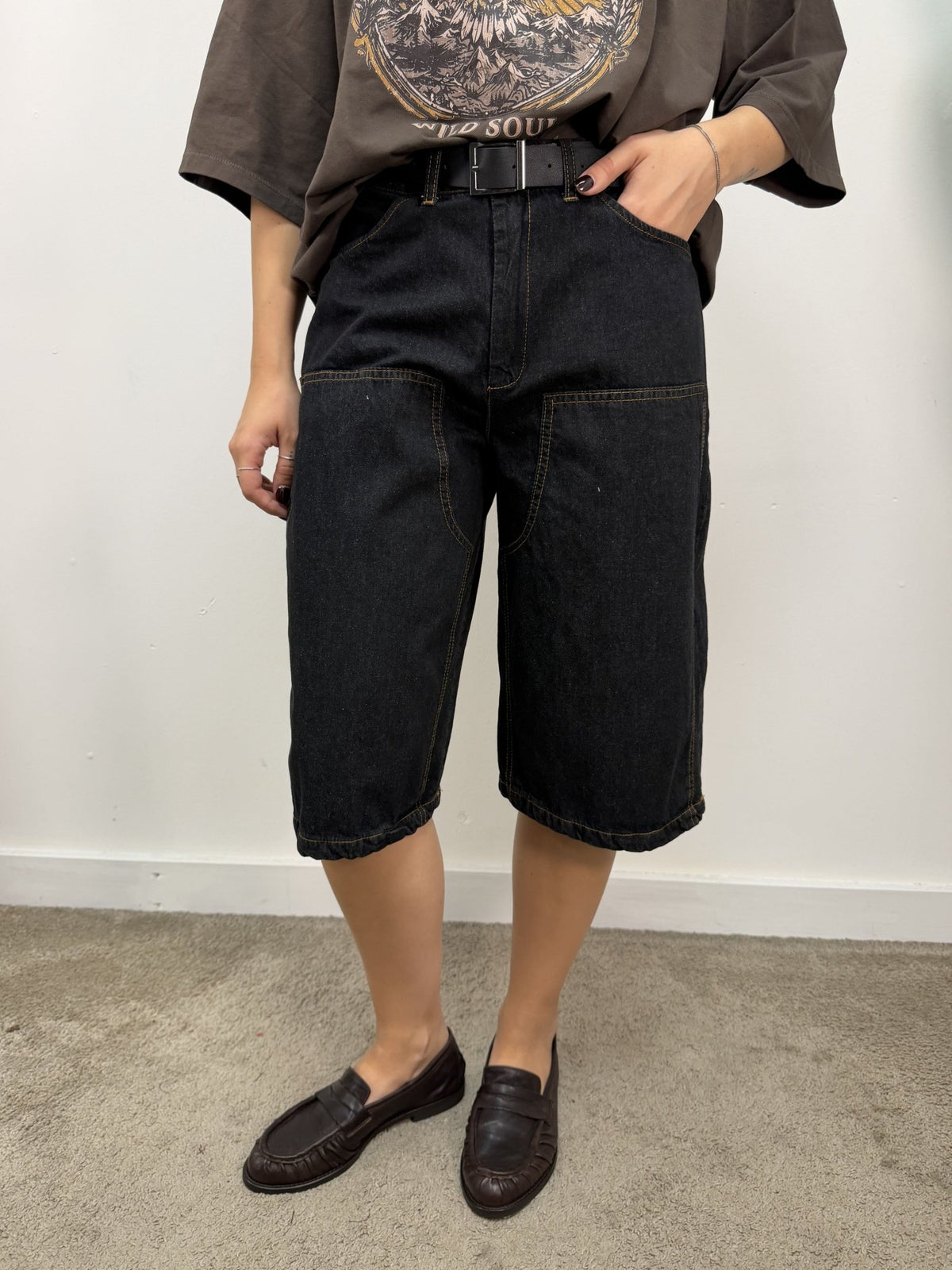 Bermuda denim nero Susy Mix - GiuGiò | Shop online