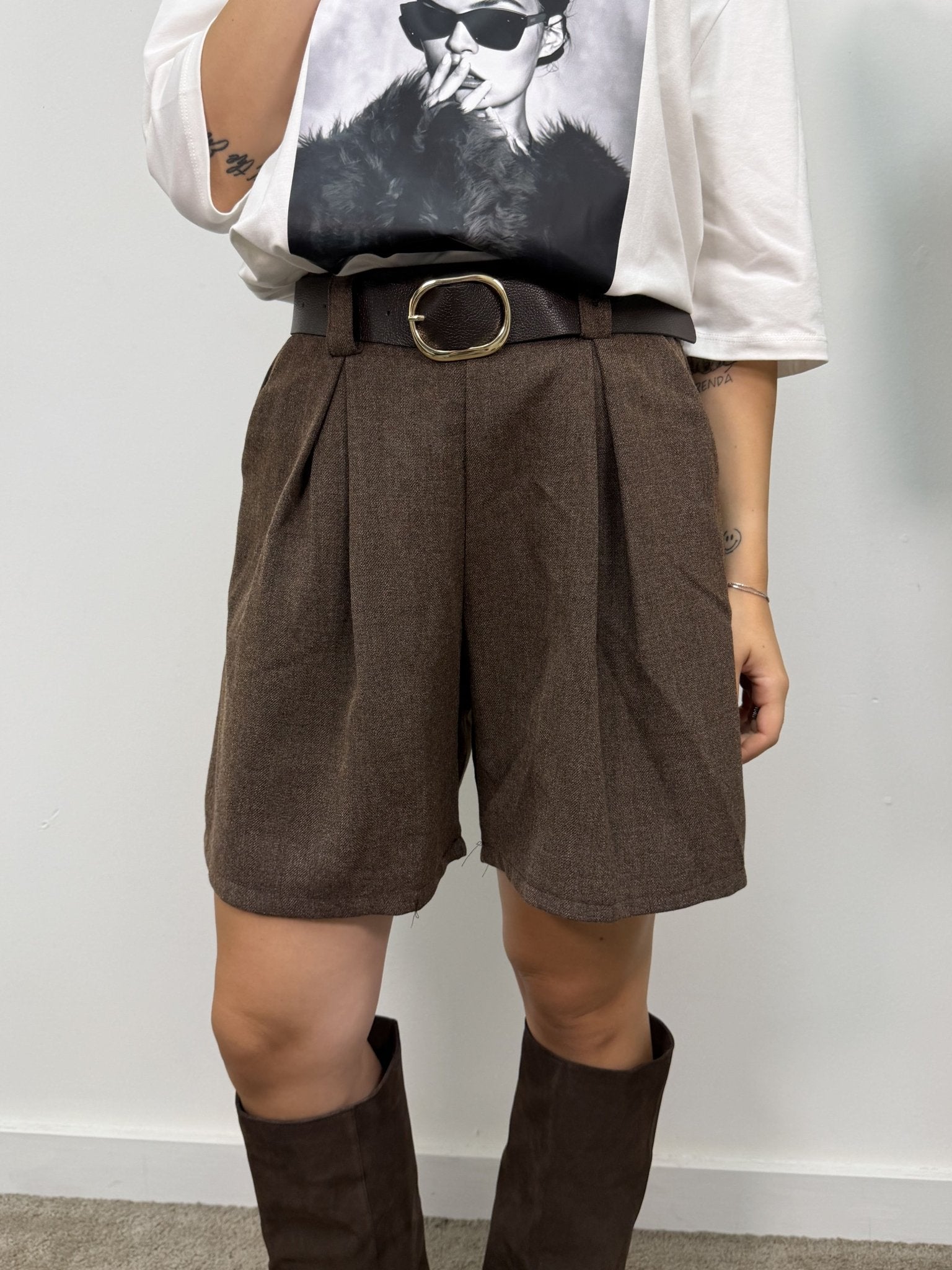 Bermuda pinces misto viscosa MyD - GiuGiò | Shop online