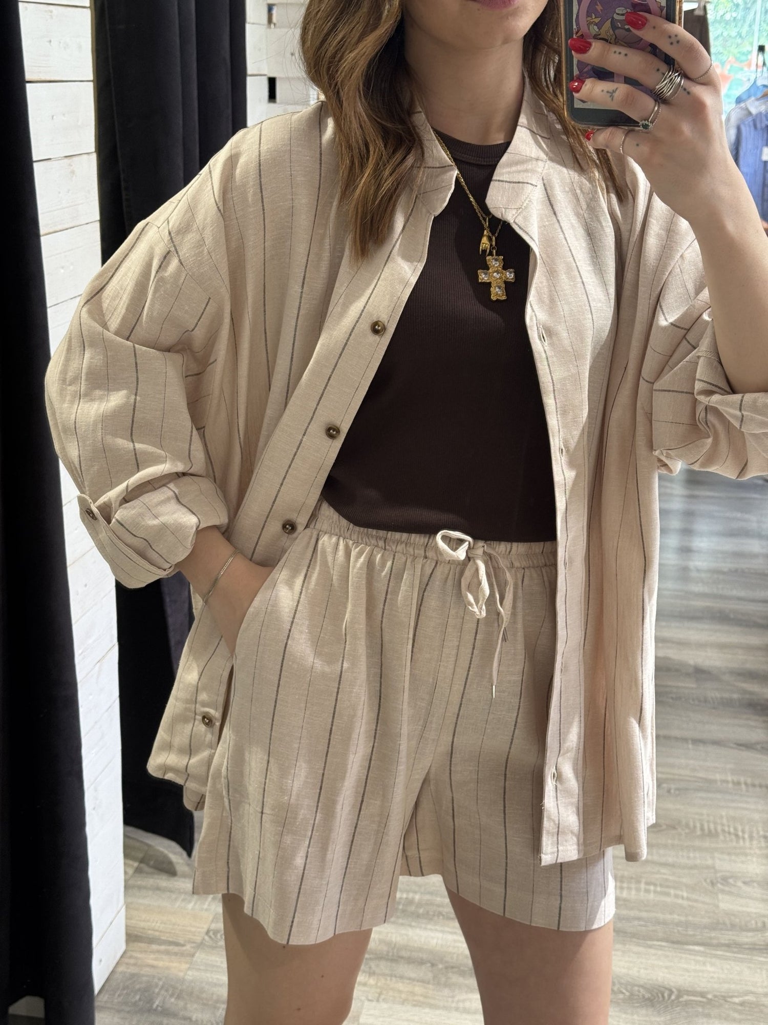 Bermuda rigato misto lino HaveOne - GiuGiò | Shop online