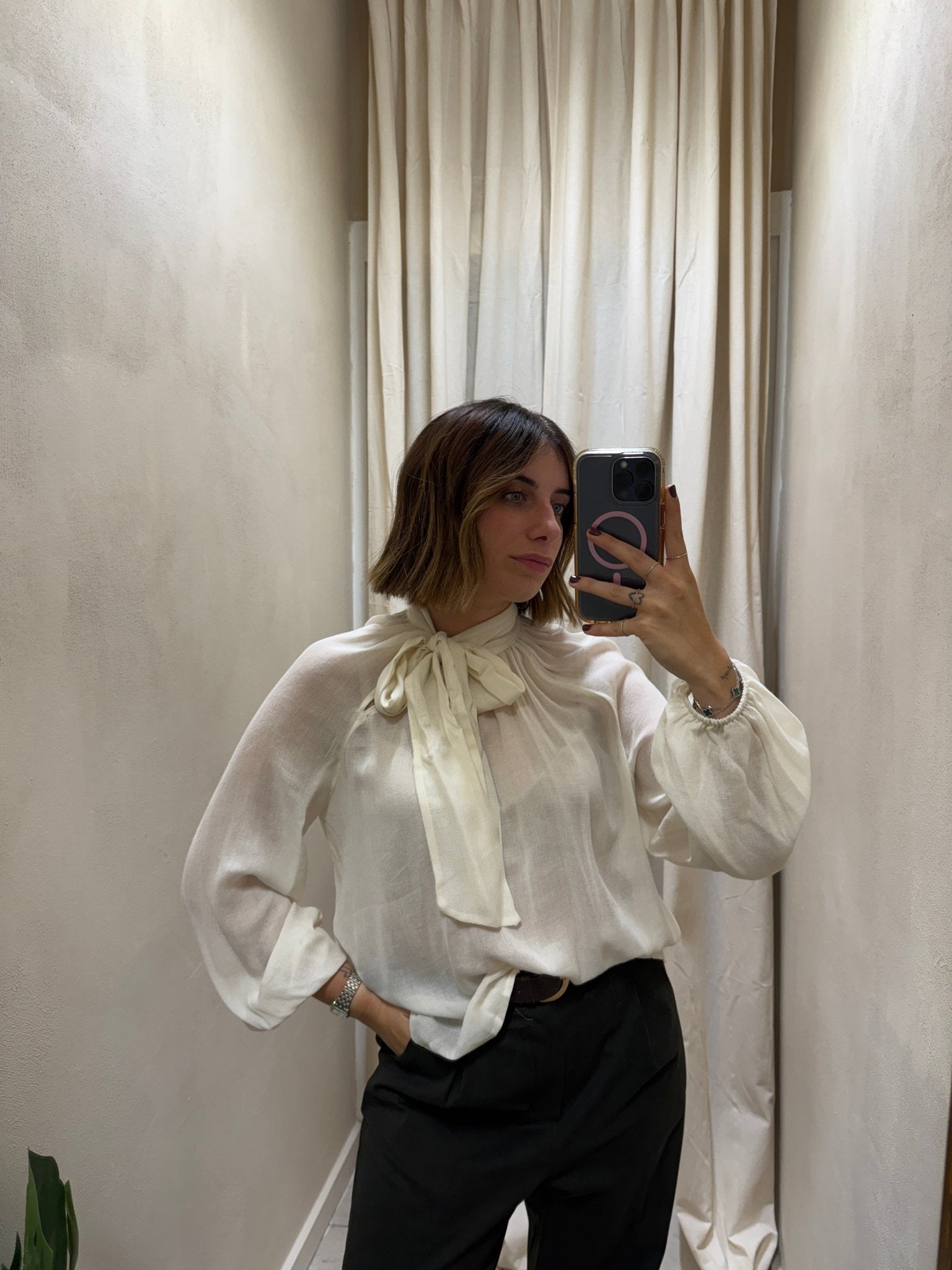 Blusa con fiocco lana e viscosa Susy Mix - GiuGiò | Shop online