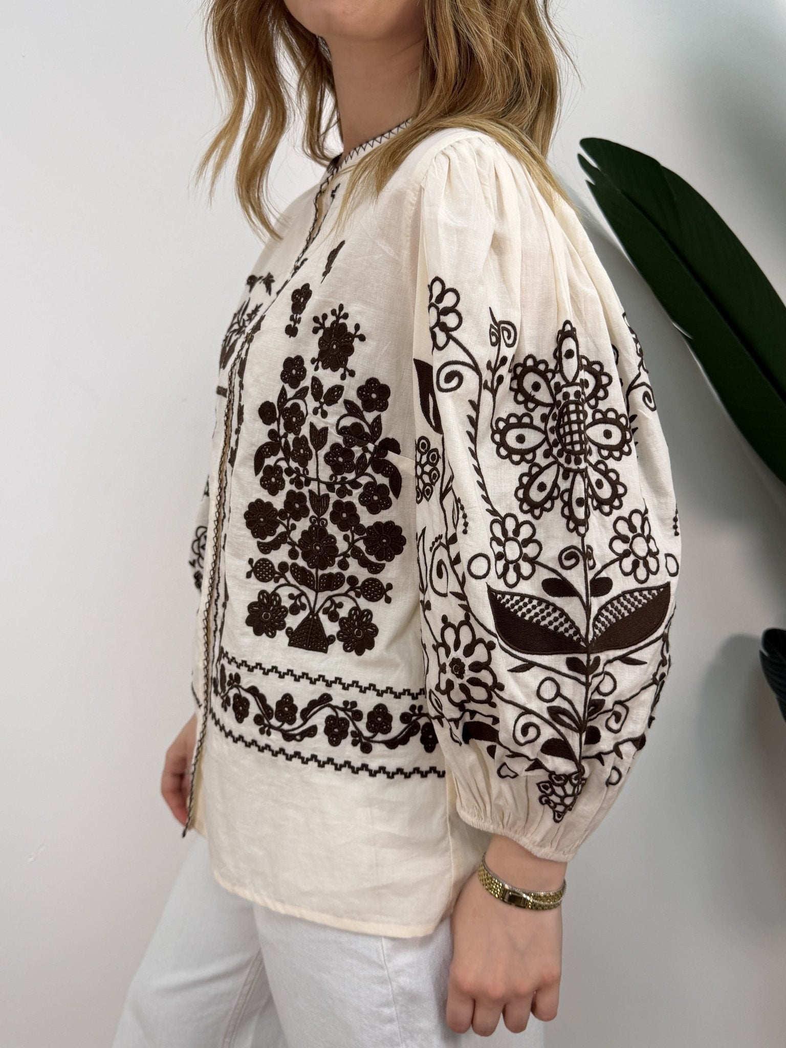 Blusa con ricami manica palloncino Tensione In - GiuGiò | Shop online