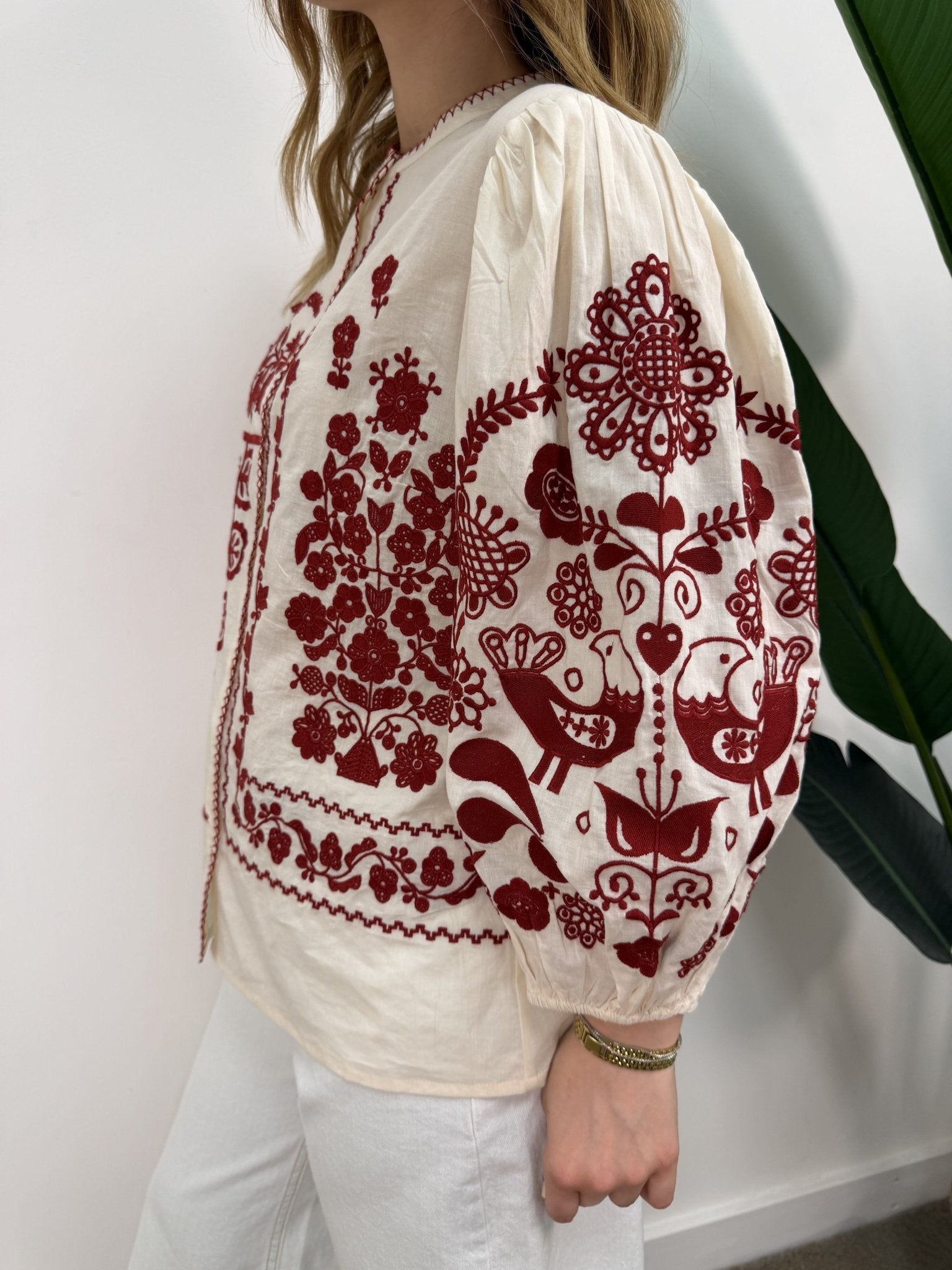 Blusa con ricami manica palloncino Tensione In - GiuGiò | Shop online