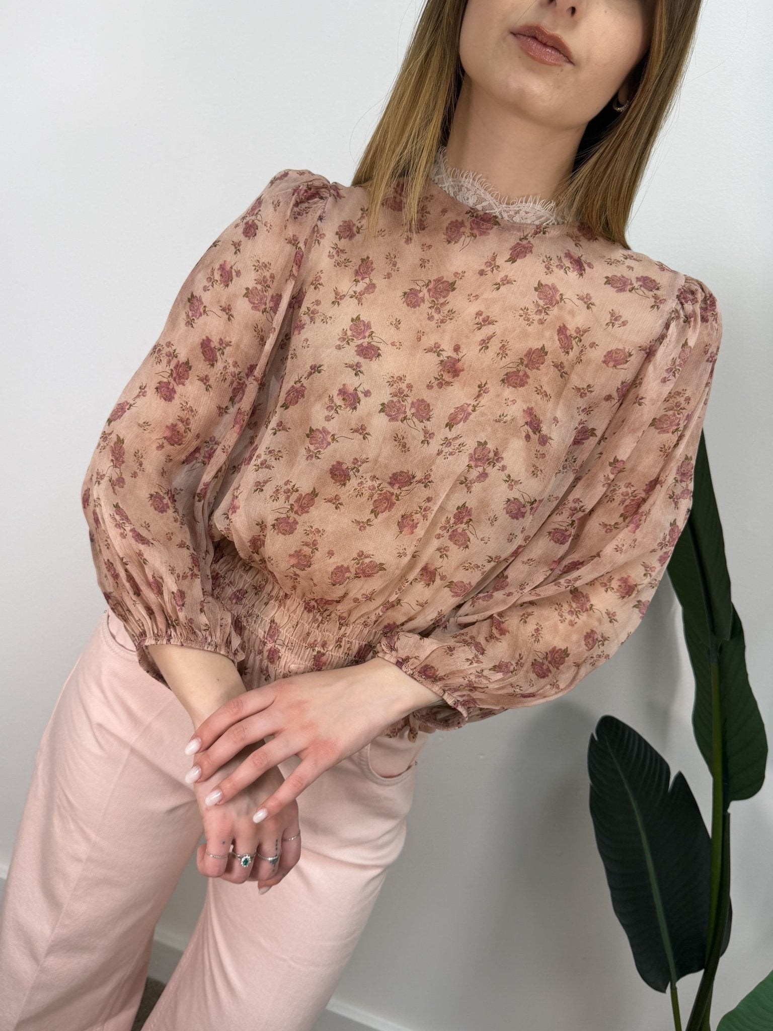 Blusa fantasia floreale rosa Tensione In - GiuGiò | Shop online