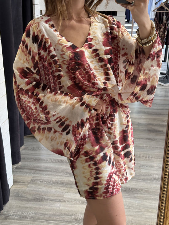 Blusa fantasia tie - dye scollo V manica ampia Tensione In - GiuGiò | Shop online
