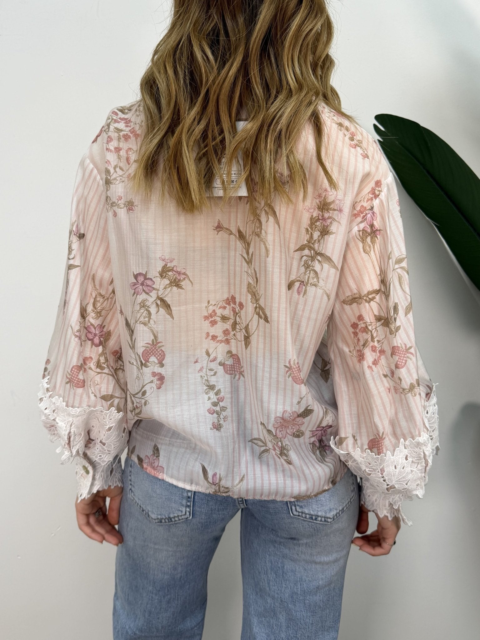 Blusa floreale con fiocco e ricami sul polso Susy Mix - GiuGiò | Shop online