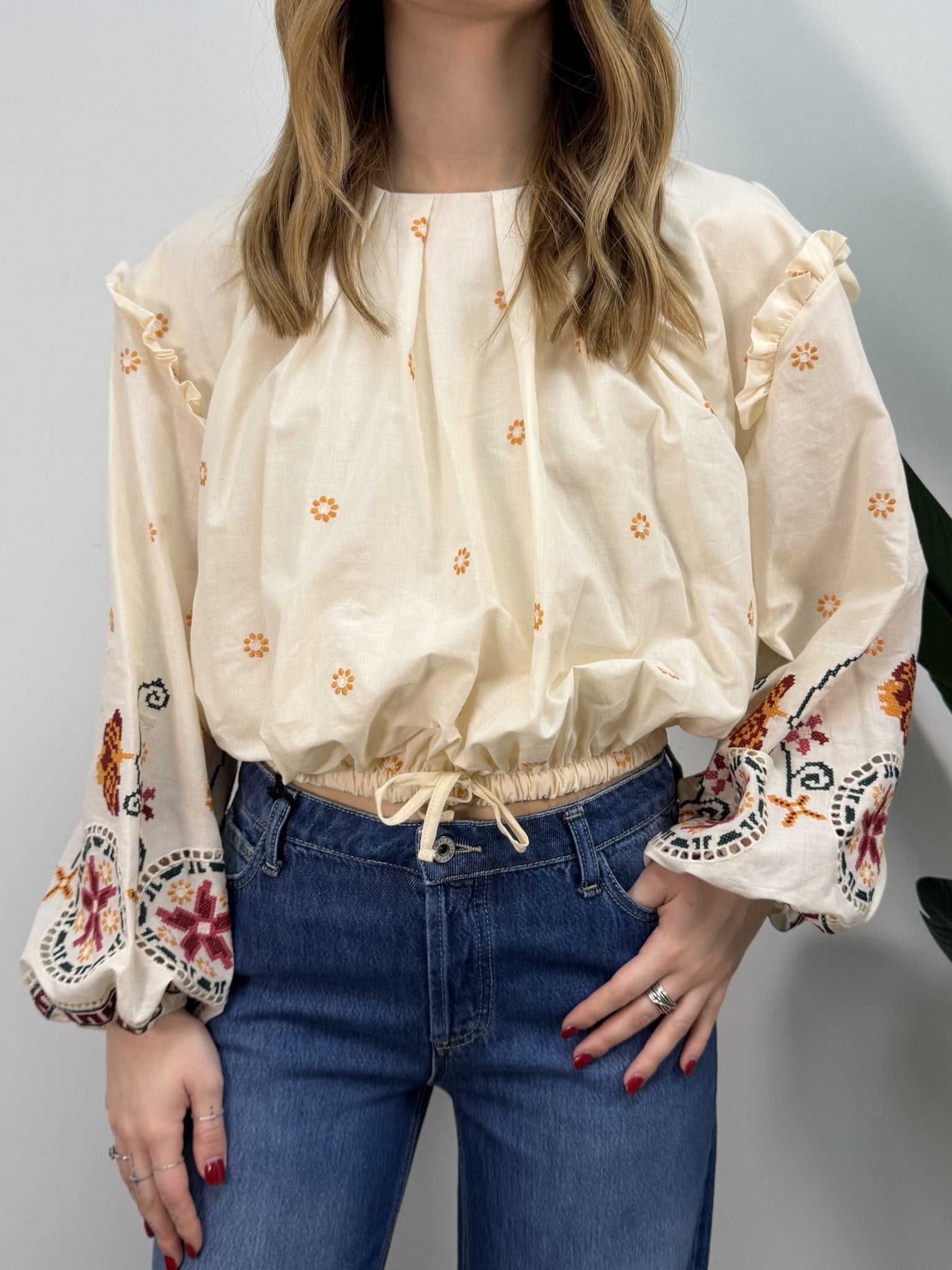 Blusa in cotone con ricami Dixie - GiuGiò | Shop online