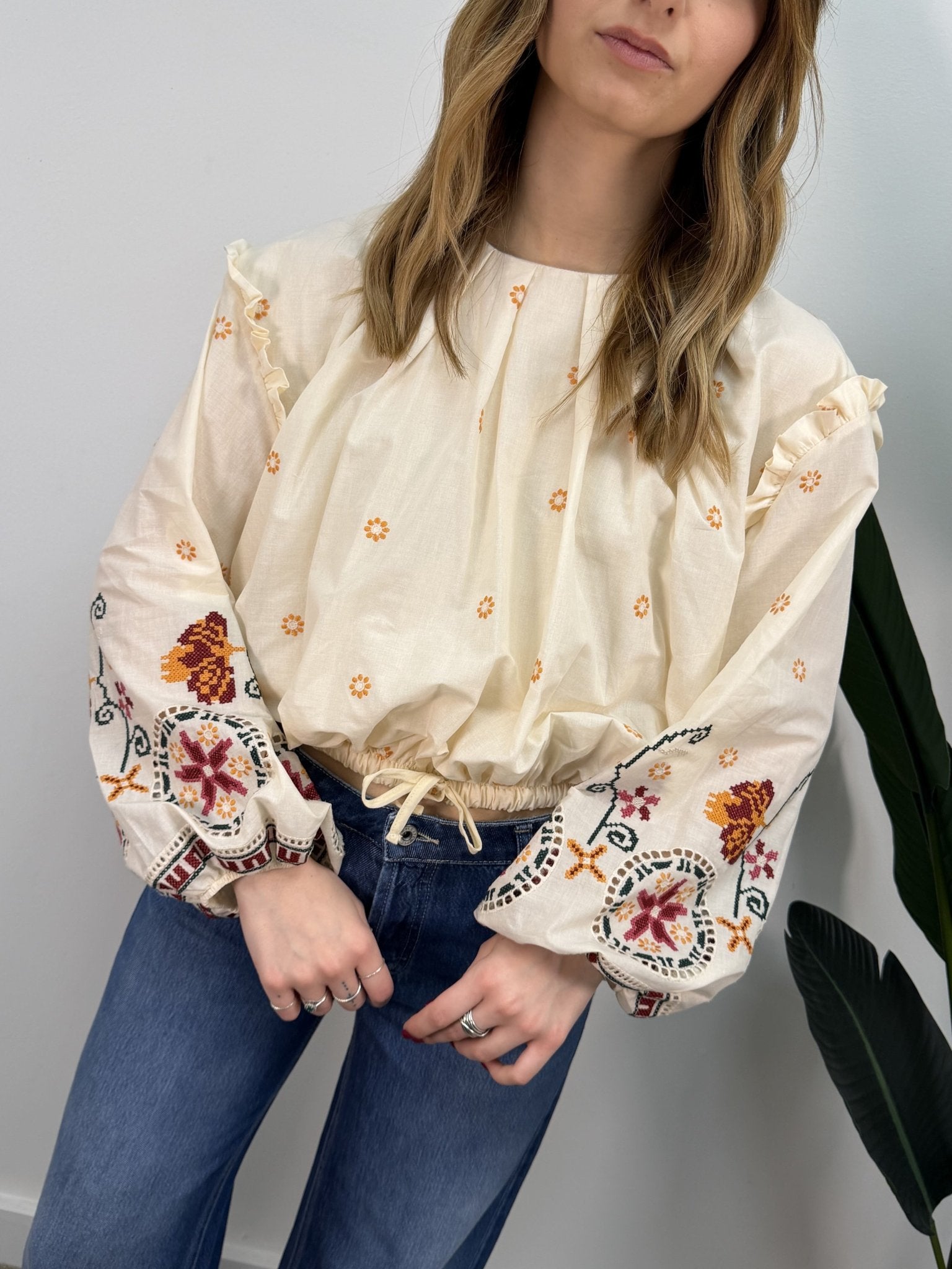 Blusa in cotone con ricami Dixie - GiuGiò | Shop online